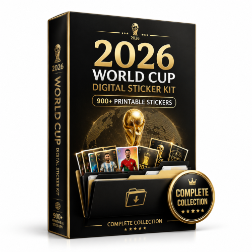 2026 World Cup Digital Sticker Kit - Over 900 Printable Stickers PDF, Premium High Resolution Soccer Football Assets for Kids & Collectors